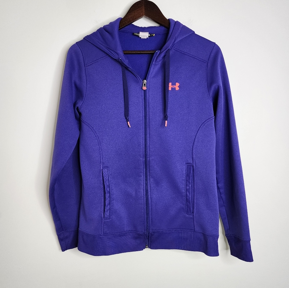 Under Armour Women's Purple Zip-Up Hoodie Sweater Medium Athleisure Casual Gorp